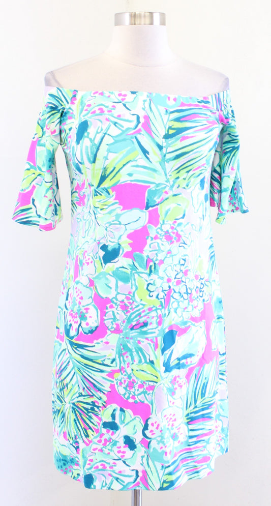 NWT Lilly Pulitzer Fawcett Early Bloomer Floral Off the Shoulder Dress Size XS