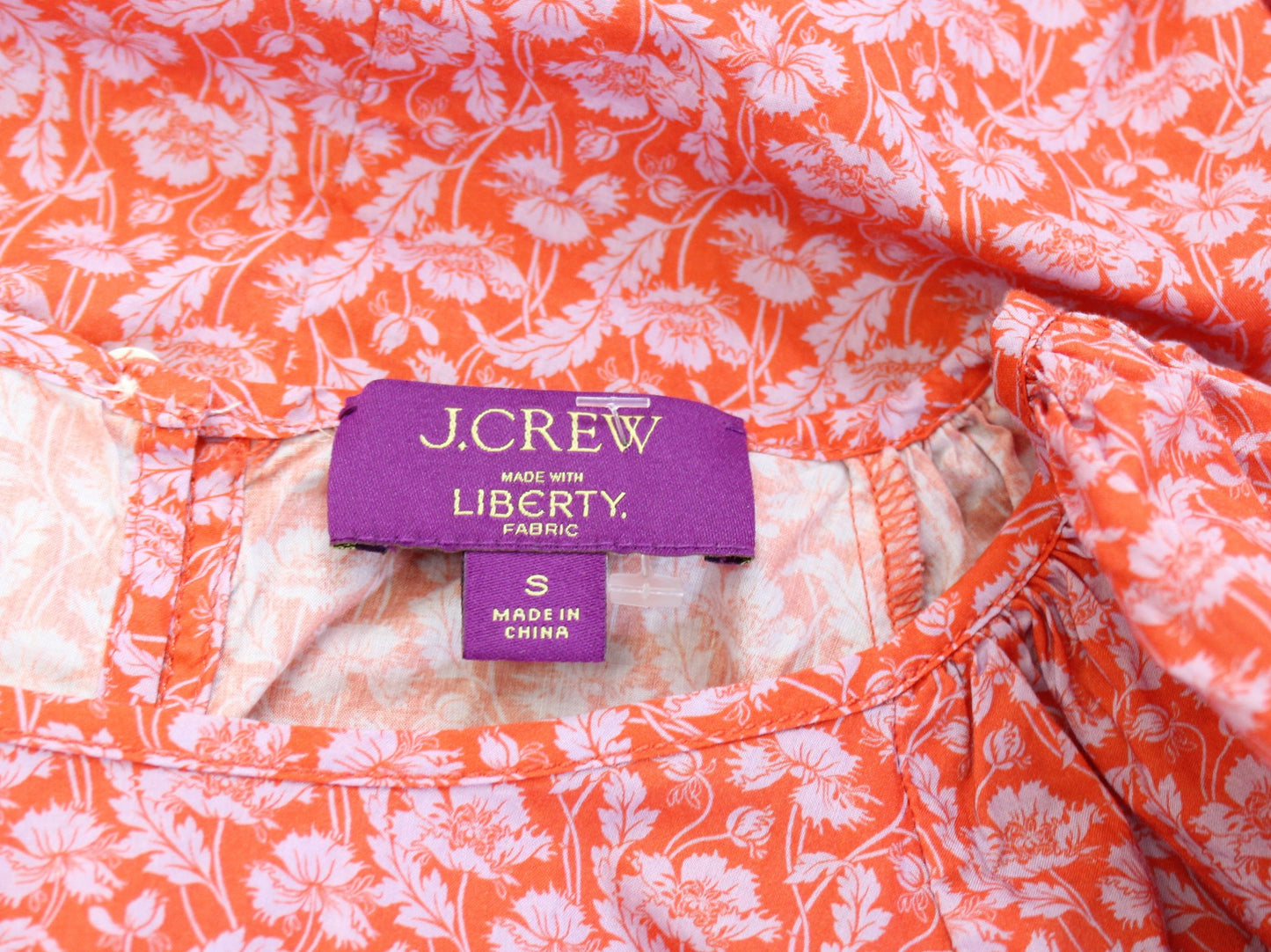 J Crew Liberty of London Puff Sleeve Top in Toutouayette Floral Size S Blouse