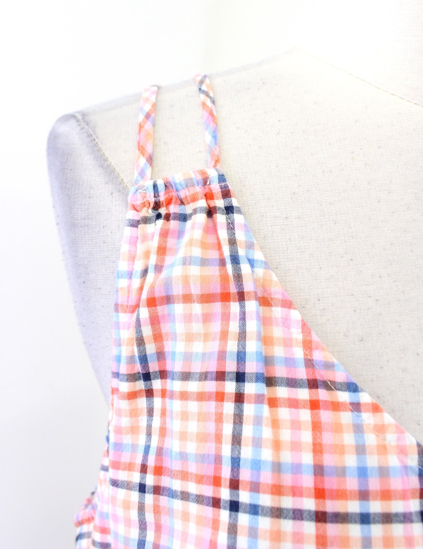 NWT Ann Taylor Loft Plaid Strappy Button Accent Midi Dress Shift Size 10P Pink