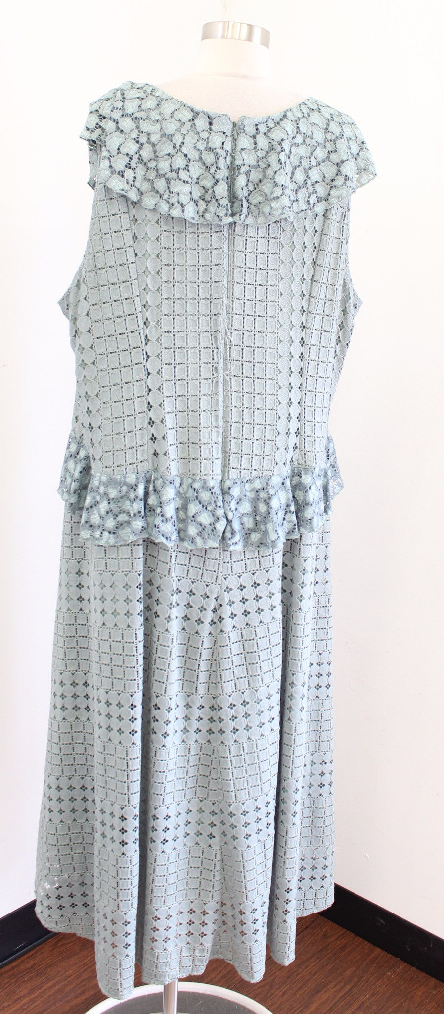 by Anthropologie Plus Antoinette Green Ruffle Crochet Lace Midi Dress Size 24W