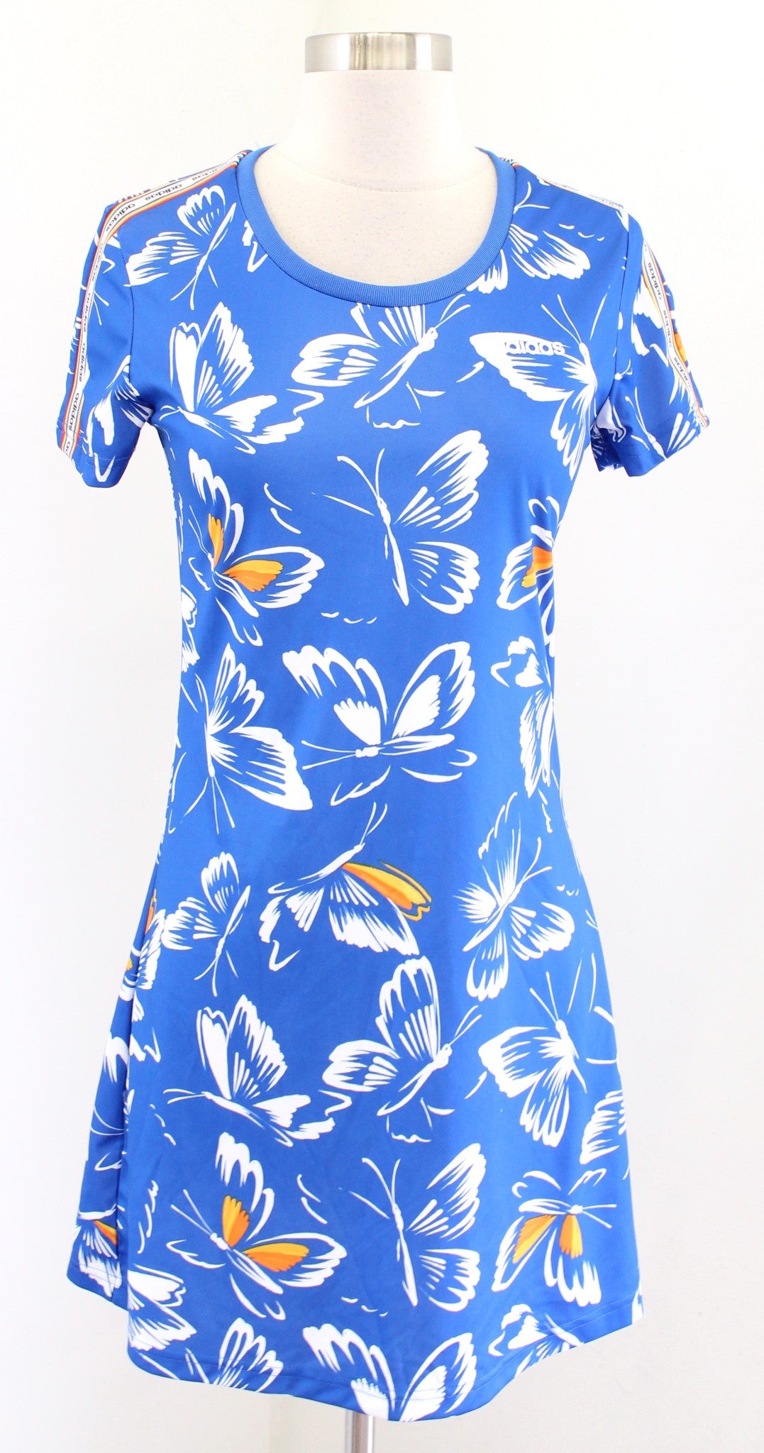 Adidas x Farm Rio Womens Blue Butterfly Print Mini Athletic Dress Size XS