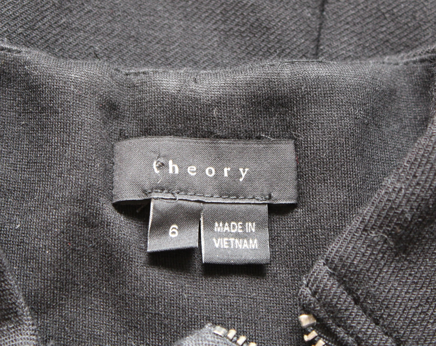 Theory Danella Black Virgin Wool Blend Fitted Zipper Mock Neck Sheath Dress Sz 6