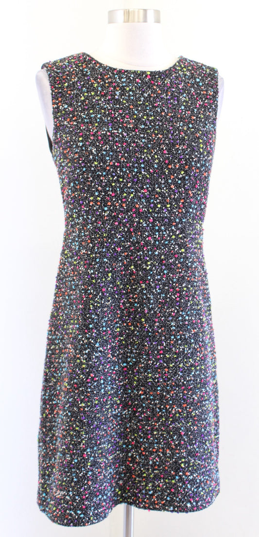 Diane Von Furstenberg Carrie Two Rainbow Confetti Boucle Tweed Sheath Dress Sz 2