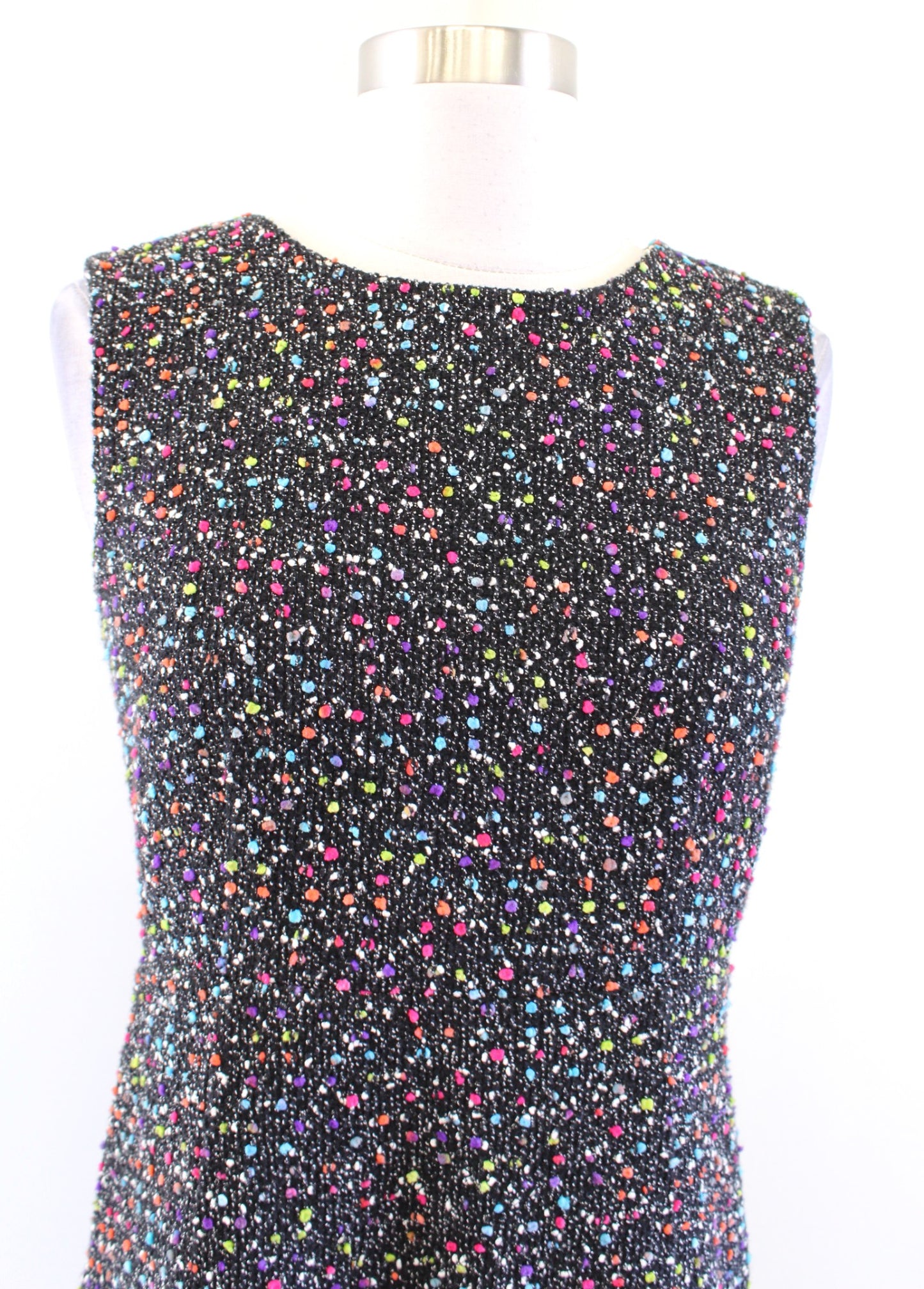 Diane Von Furstenberg Carrie Two Rainbow Confetti Boucle Tweed Sheath Dress Sz 2