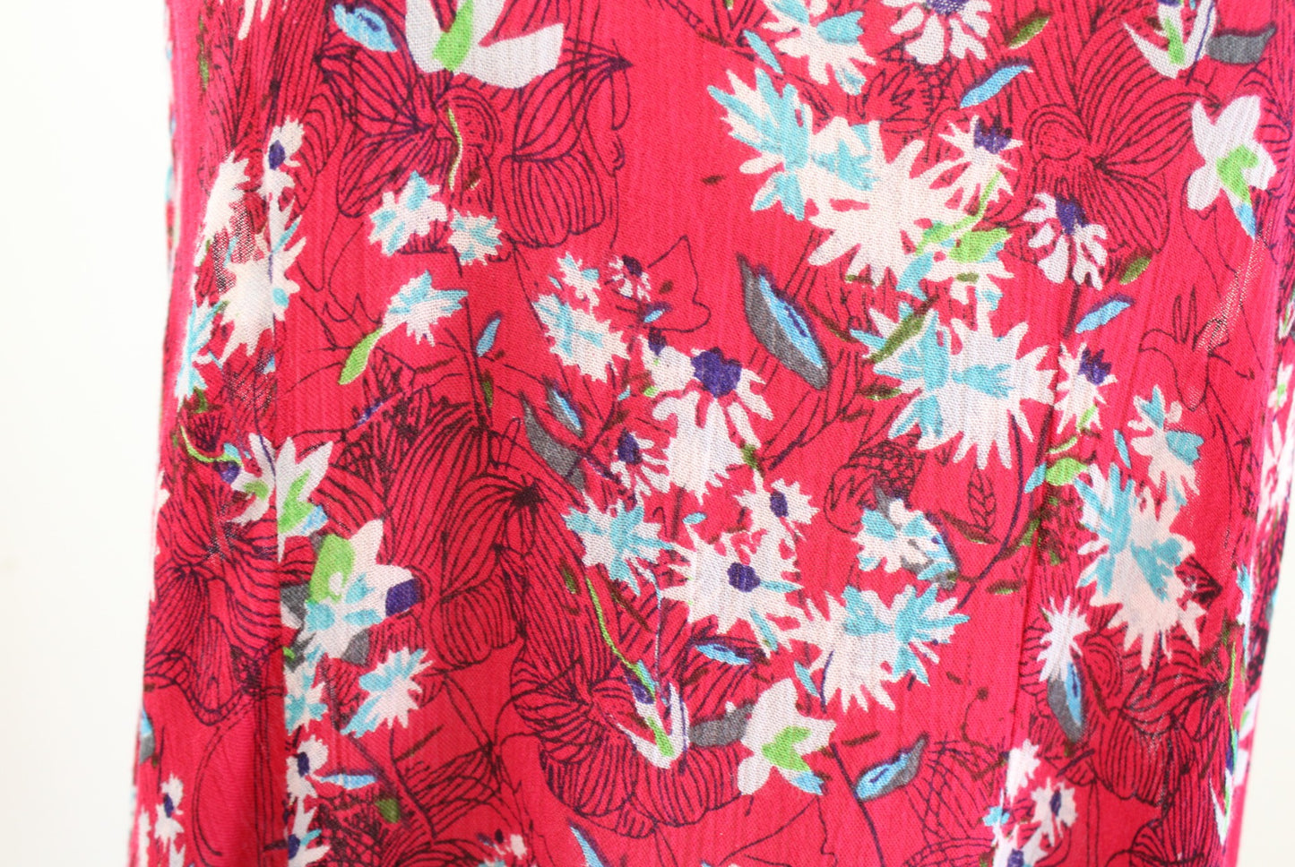 Free People FP One Floral Patchwork Ruffle Tiered Slip Dress Size S Raspberry
