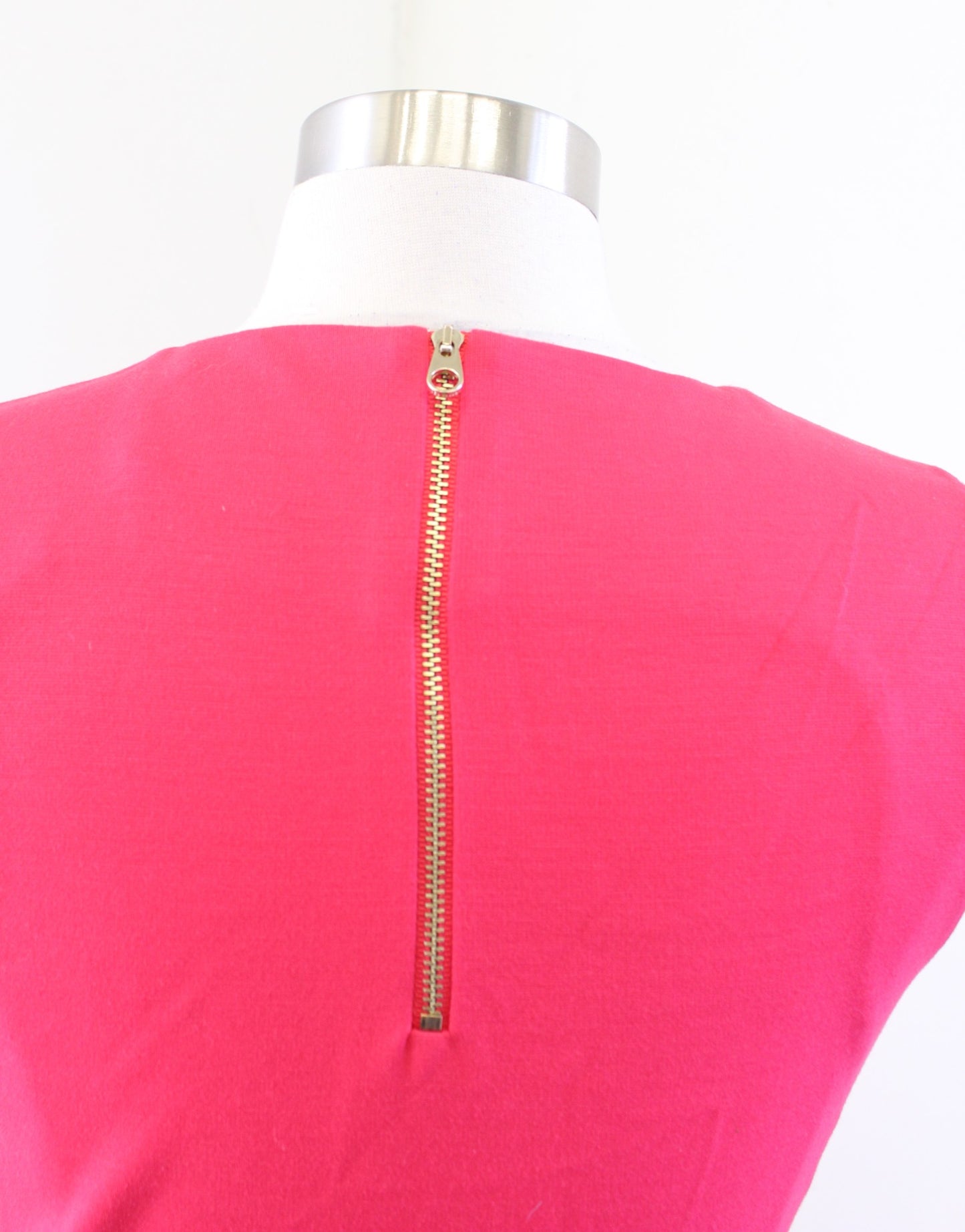 Ted Baker Millee Hot Coral Pink Bow Ruched Knit Sheath Dress Size 1 Sleeveless