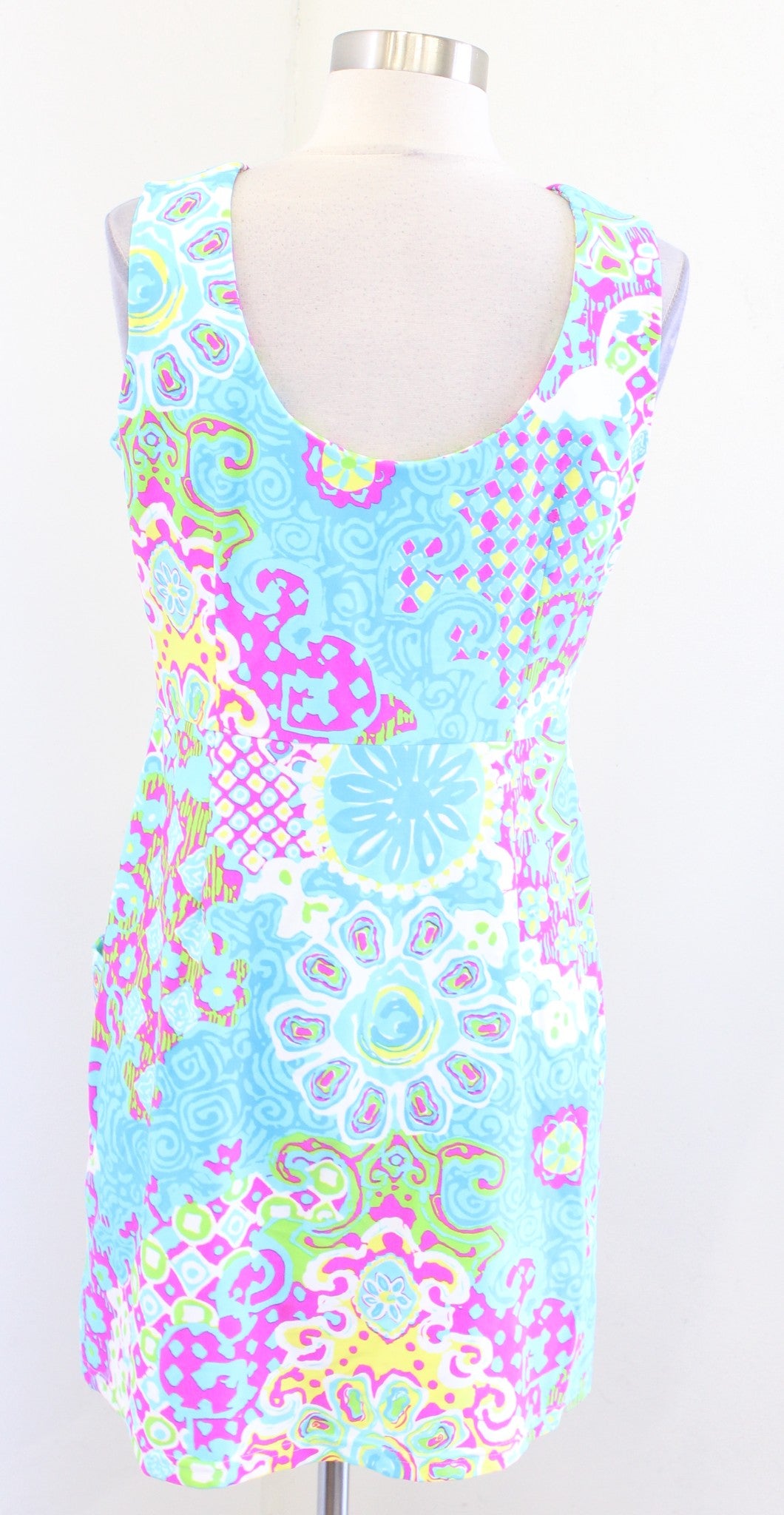 Jude Connally Aqua Blue Colorful Geometric Print Jude Cloth Mini Dress Size S