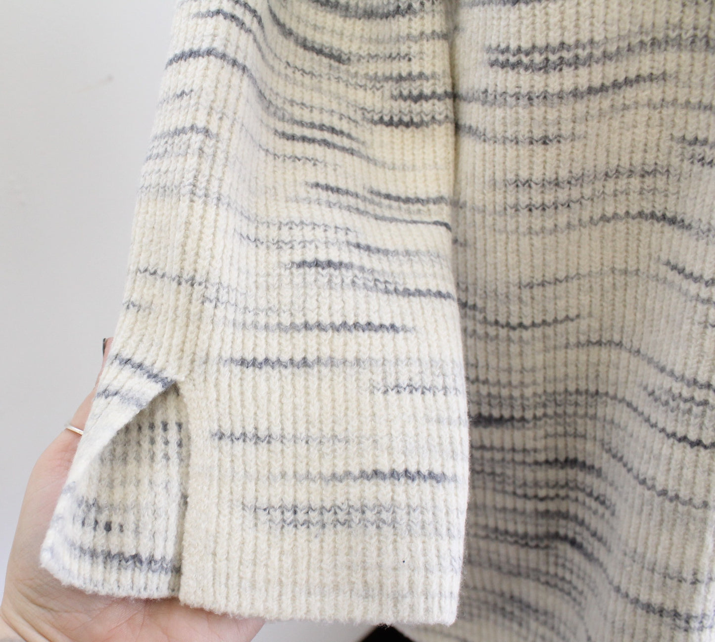 NWT Pure Jill J Jill Womens Cream Gray Heather Knit Tunic Sweater Size M