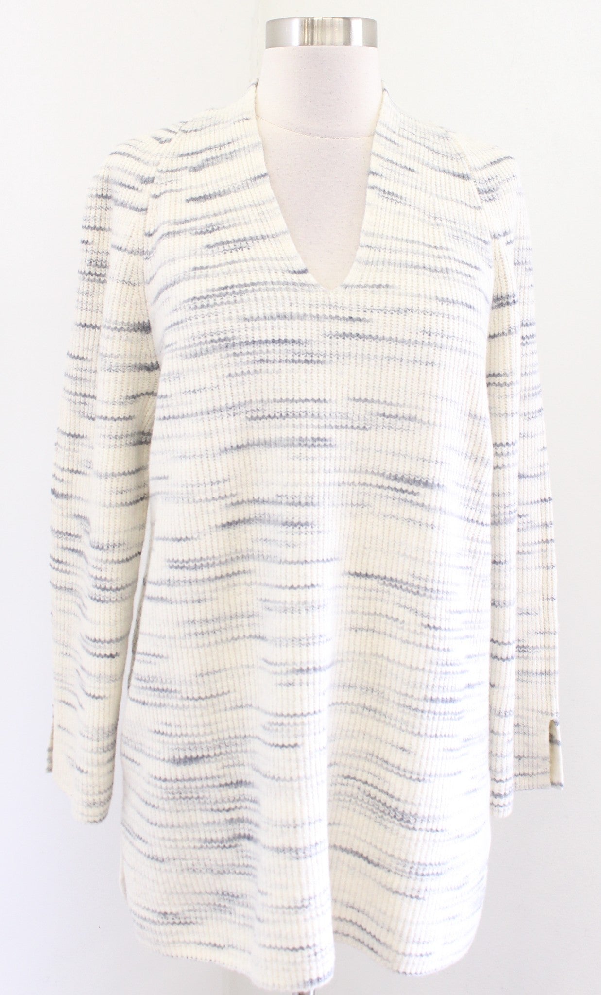 NWT Pure Jill J Jill Womens Cream Gray Heather Knit Tunic Sweater Size M