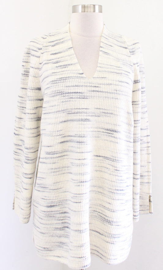 NWT Pure Jill J Jill Womens Cream Gray Heather Knit Tunic Sweater Size M