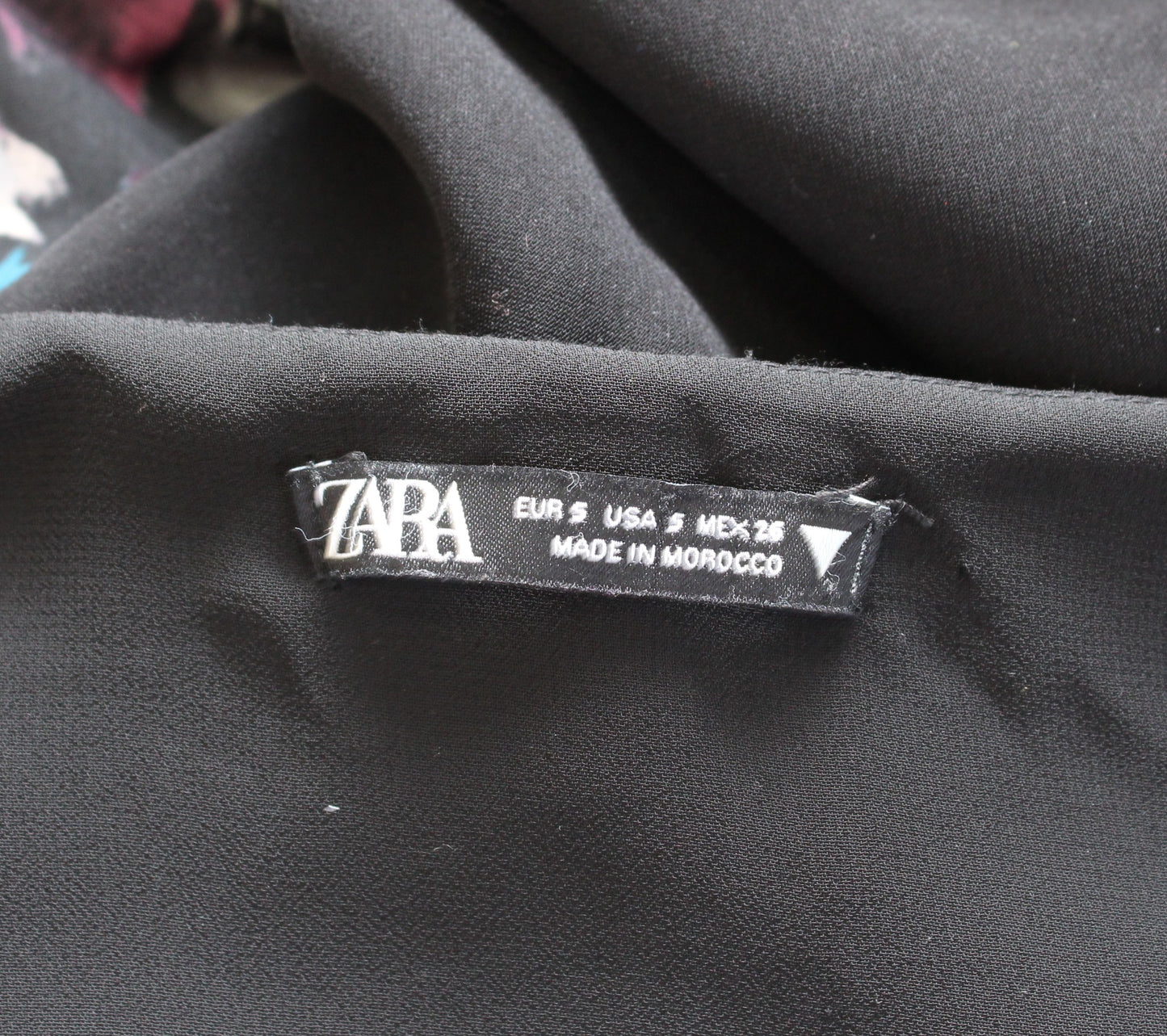 Zara Solid Black Button Front Ruched Flared A Line Mini Dress LBD Size S