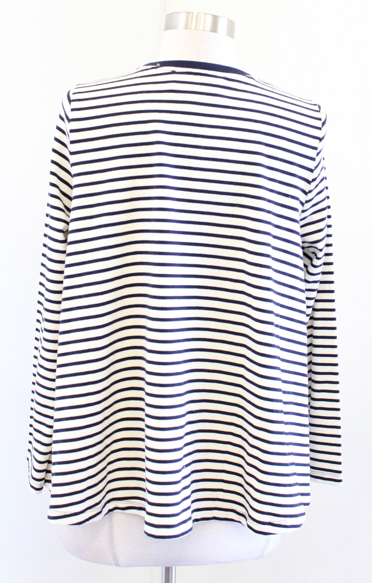 Pomander Place Tuckernuck Cream Navy Striped Swing Tee T Shirt Top Knit Size XS