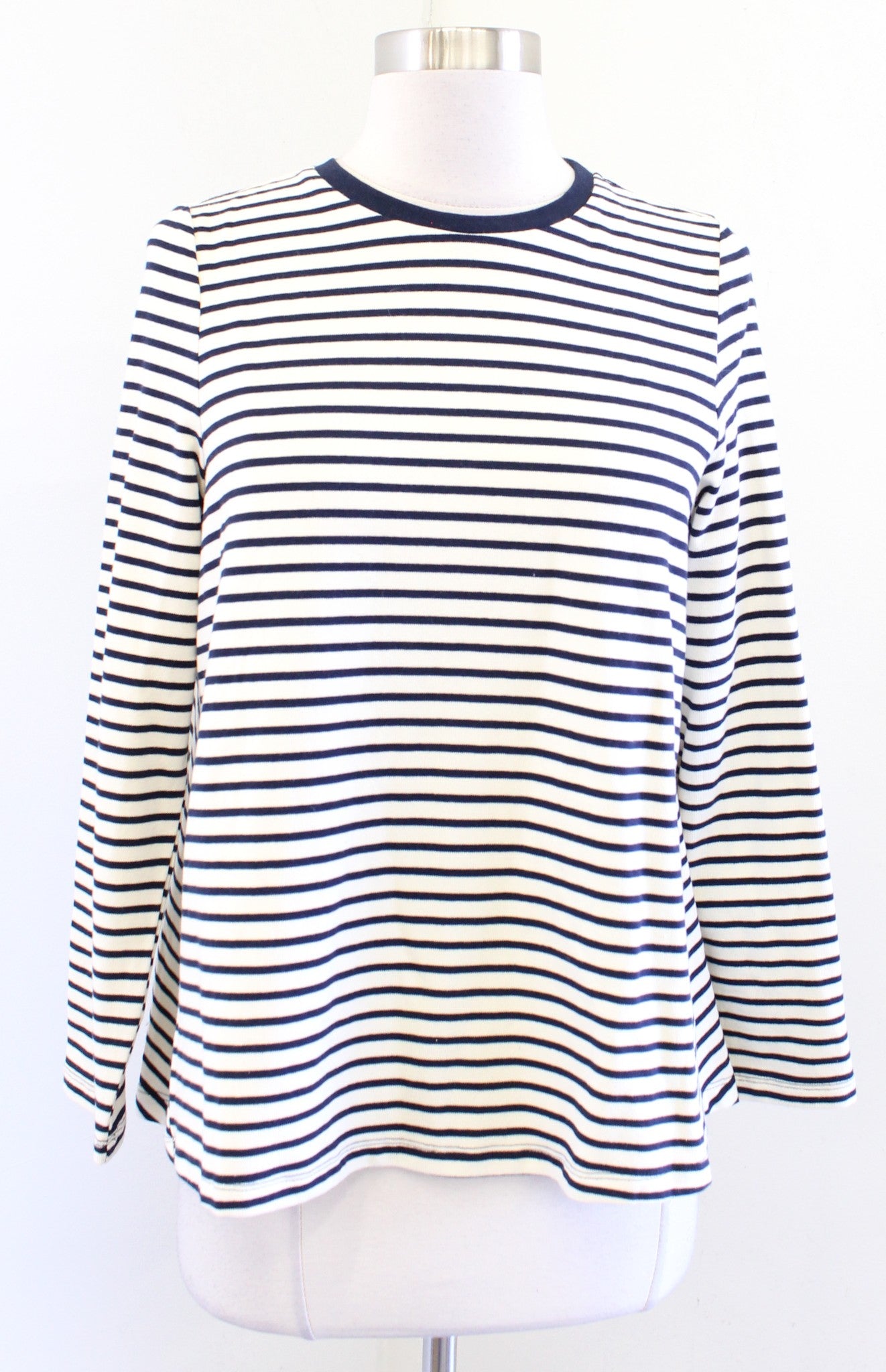 Pomander Place Tuckernuck Cream Navy Striped Swing Tee T Shirt Top Knit Size XS