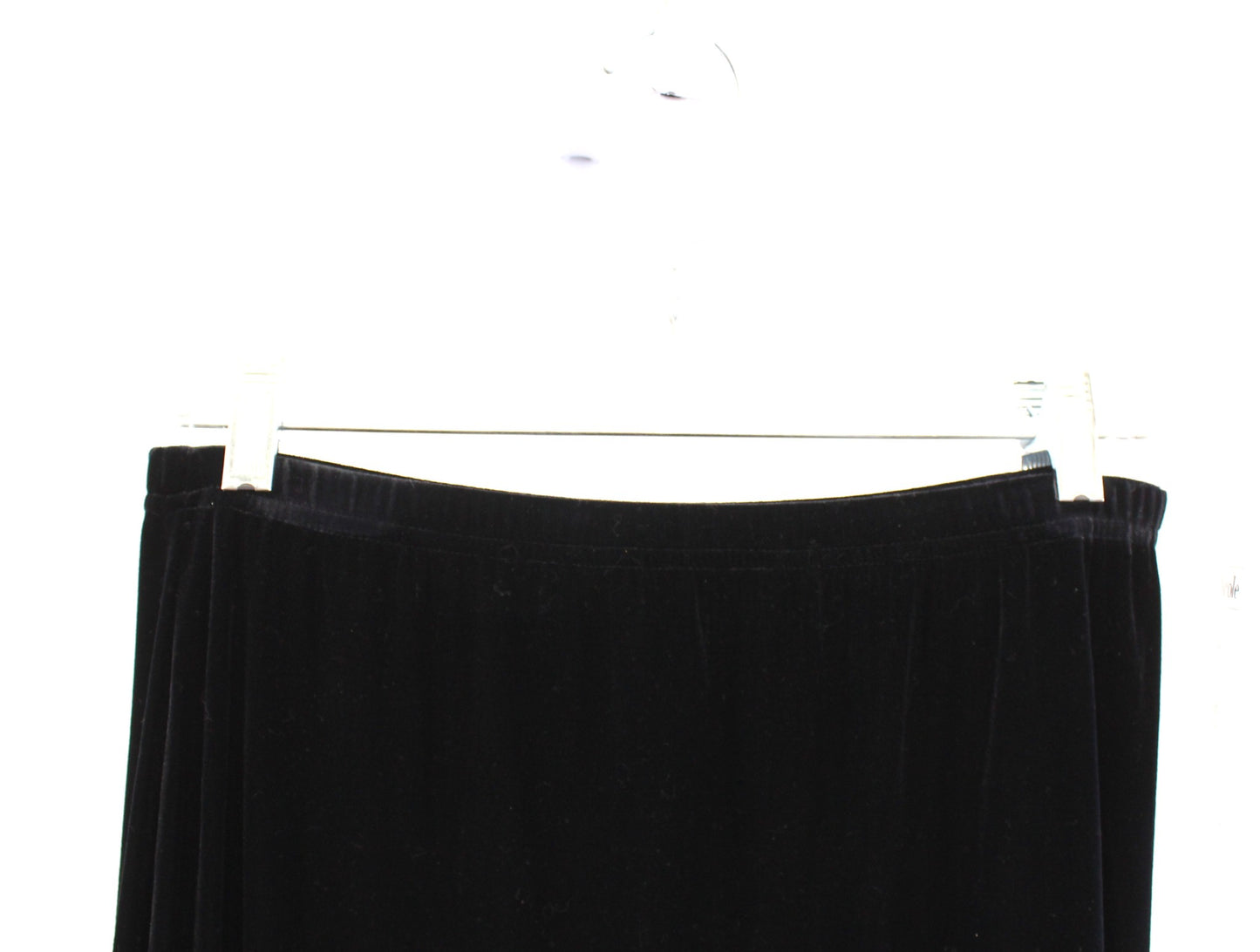 NWT Y2k 2000s Black Velvet Asymmetrical Fringe Midi Skirt Size L Deadstock Boho