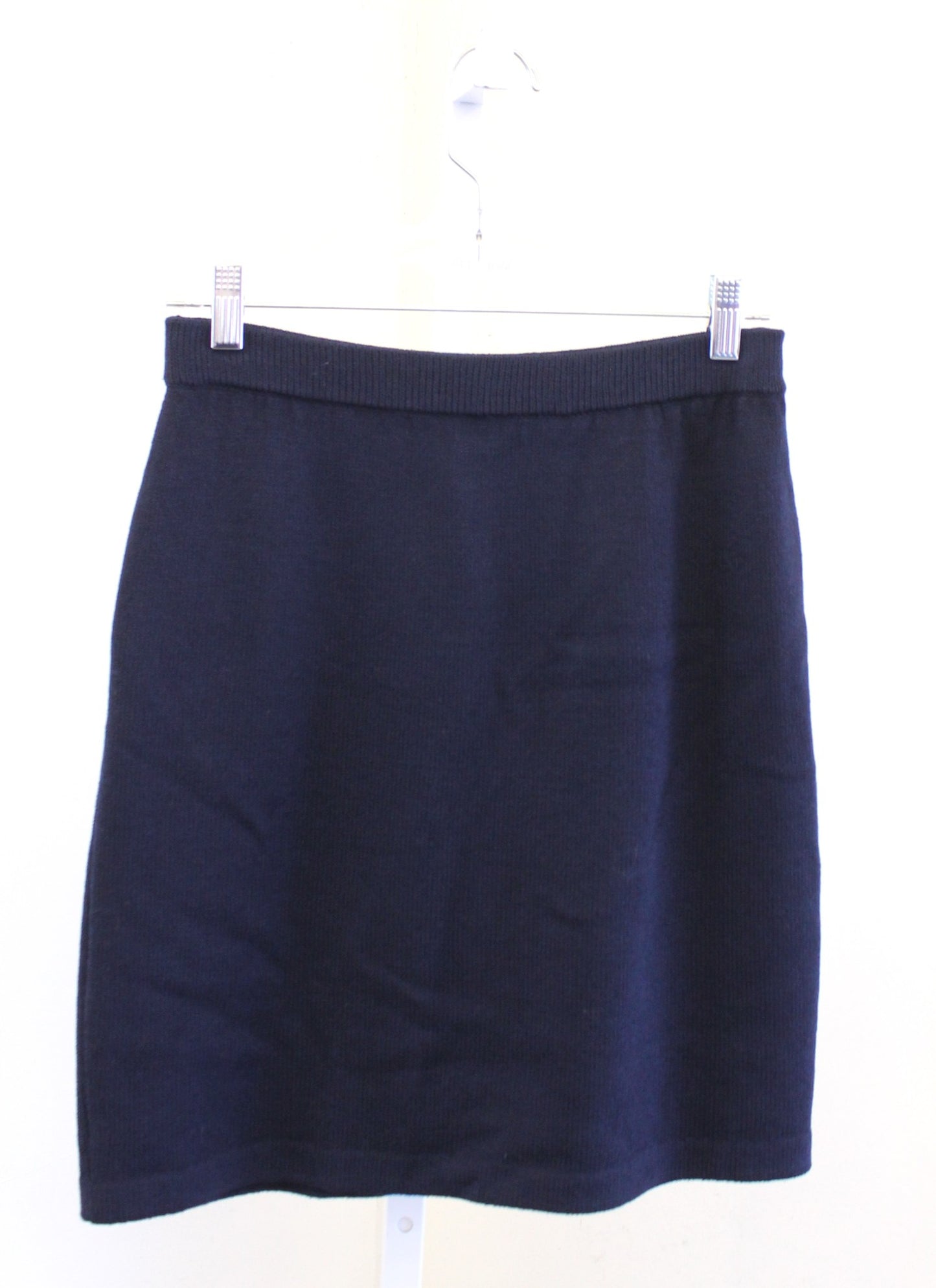 St John Basics Womens Solid Navy Blue Santana Knit Pull on Skirt Size 4