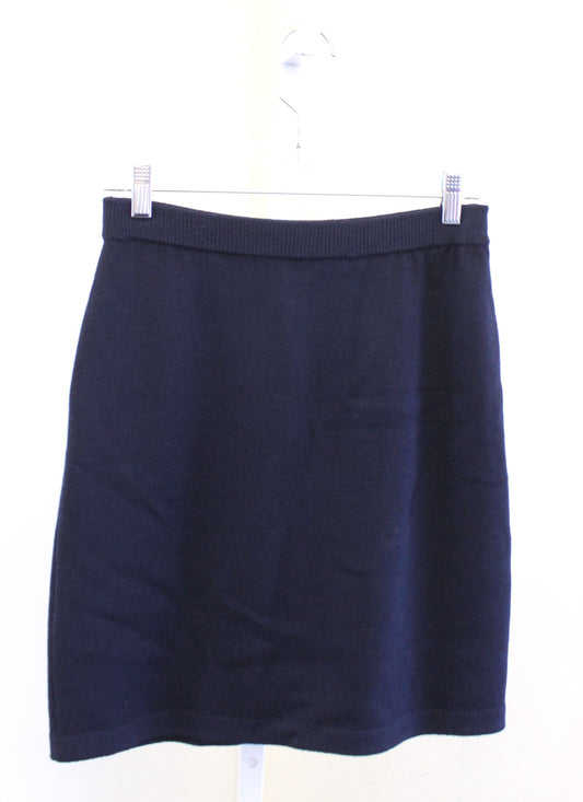 St John Basics Womens Solid Navy Blue Santana Knit Pull on Skirt Size 4