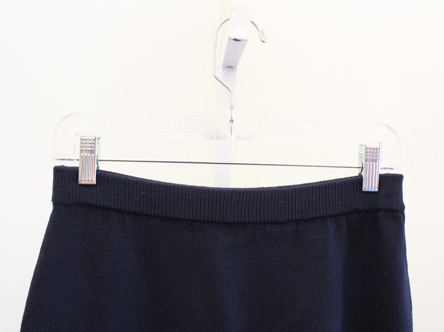 St John Basics Womens Solid Navy Blue Santana Knit Pull on Skirt Size 4