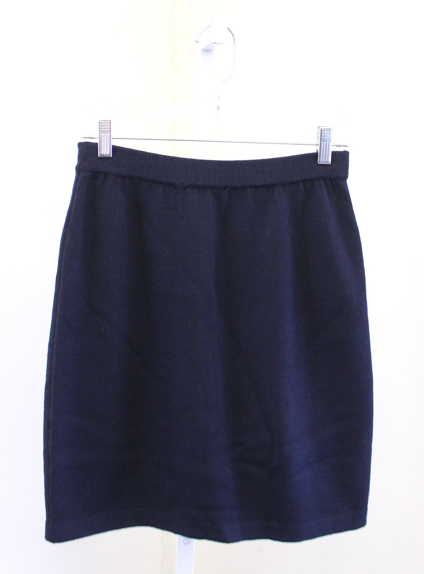 St John Basics Womens Solid Navy Blue Santana Knit Pull on Skirt Size 4