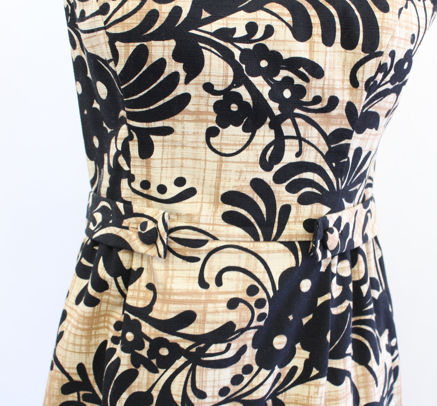 Tabitha Anthropologie Parchment Flurry Floral Sheath Dress Size 4 Tan Black