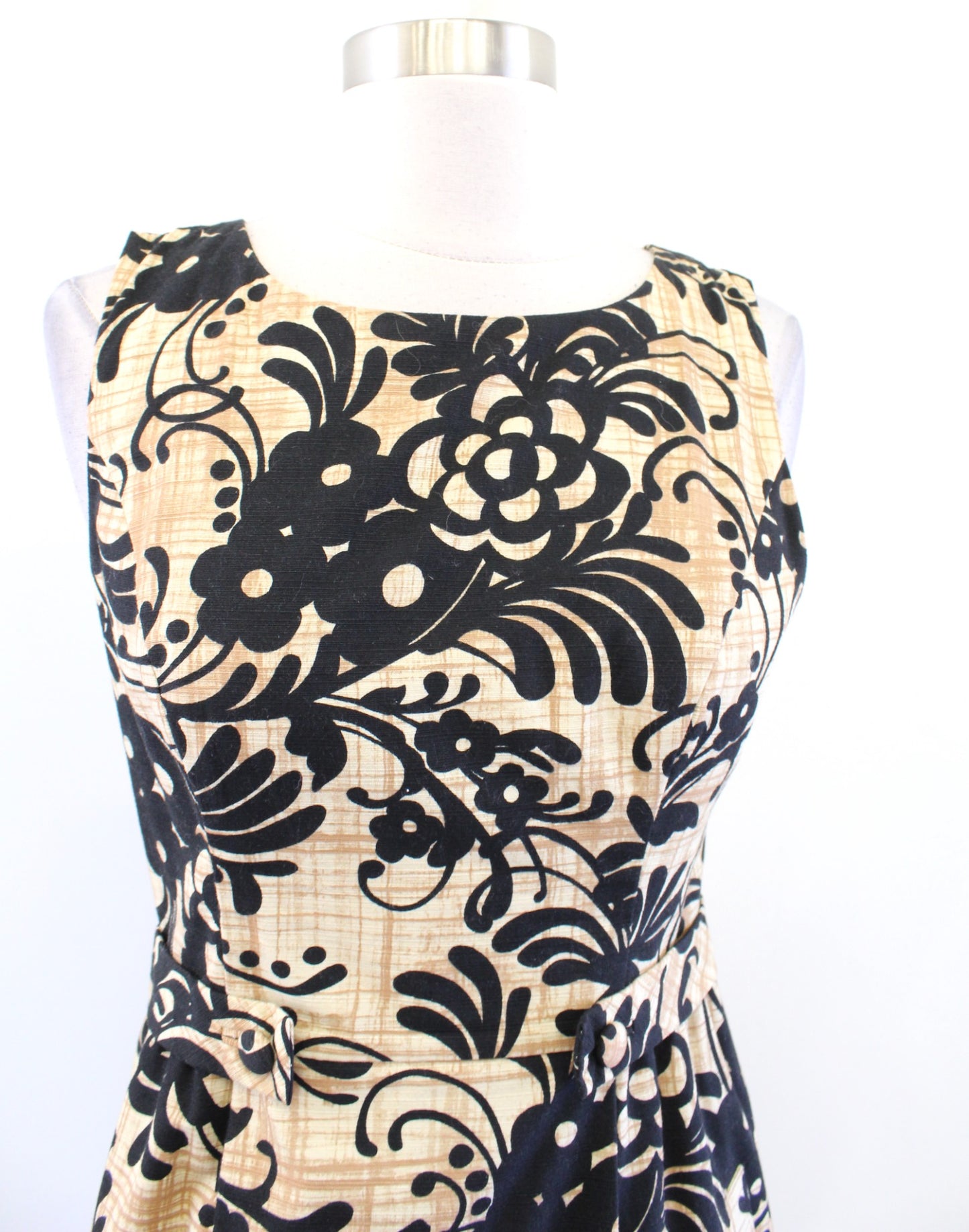 Tabitha Anthropologie Parchment Flurry Floral Sheath Dress Size 4 Tan Black