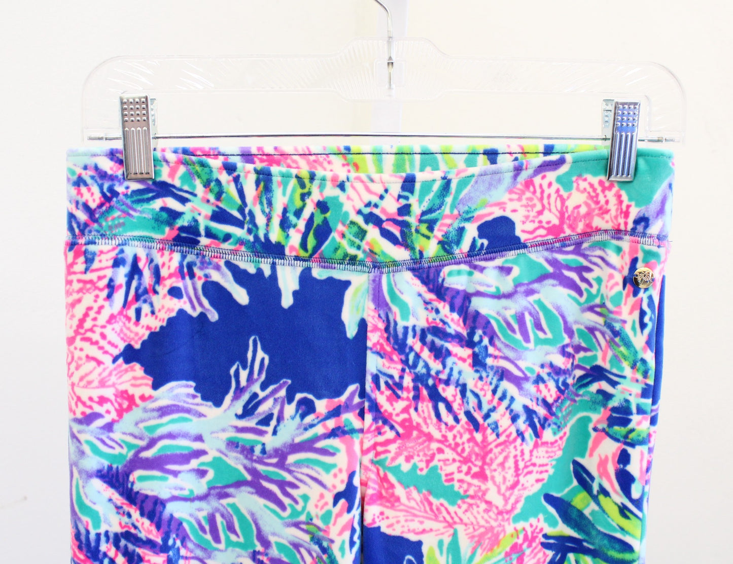 Lilly Pulitzer Jordynne Velour Multi Fan Club Pants Size XS Velvet Coral Print