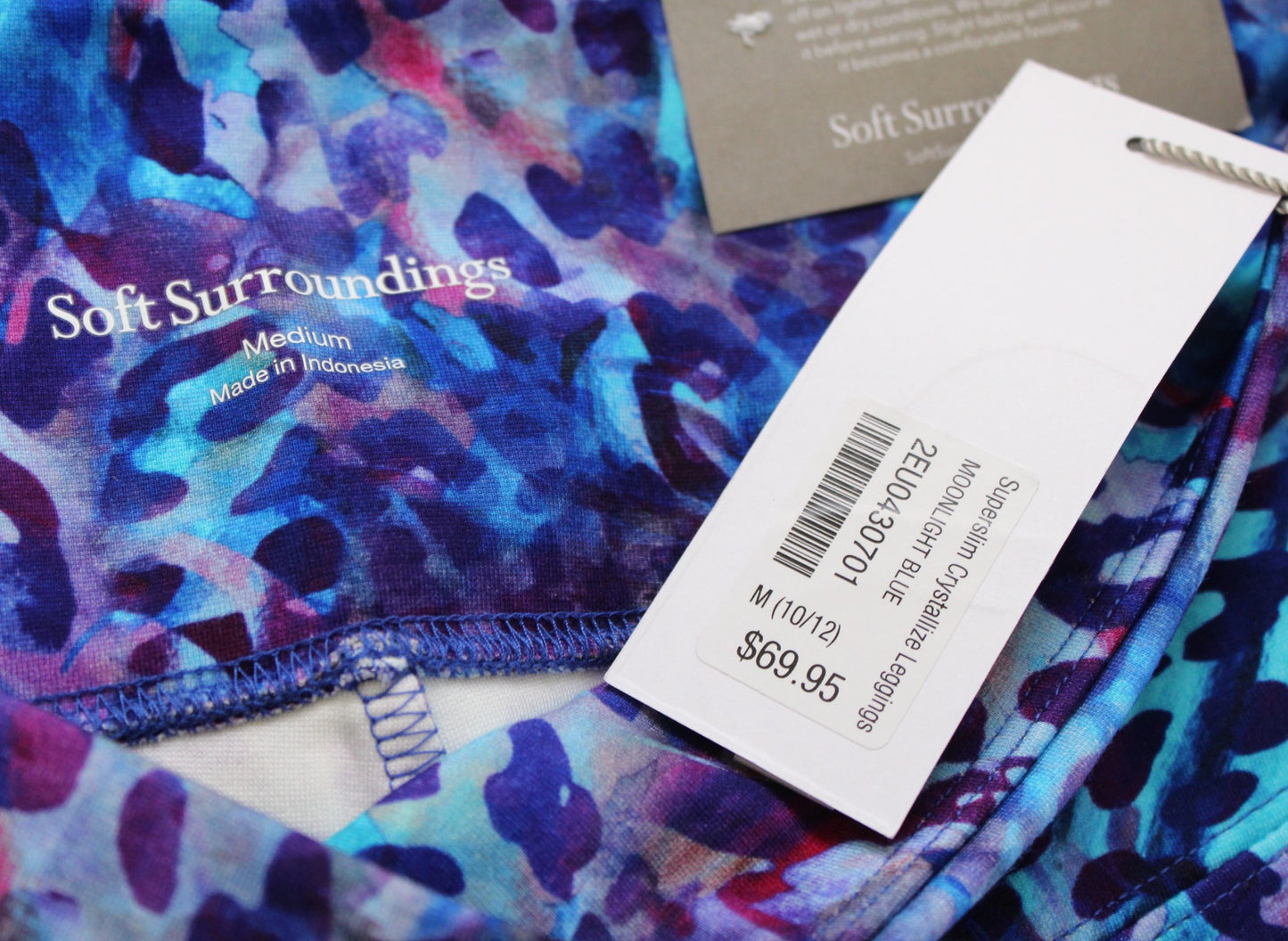 NWT Soft Surroundings Super Slim Leggings Size M Colorful Animal Leopard Print