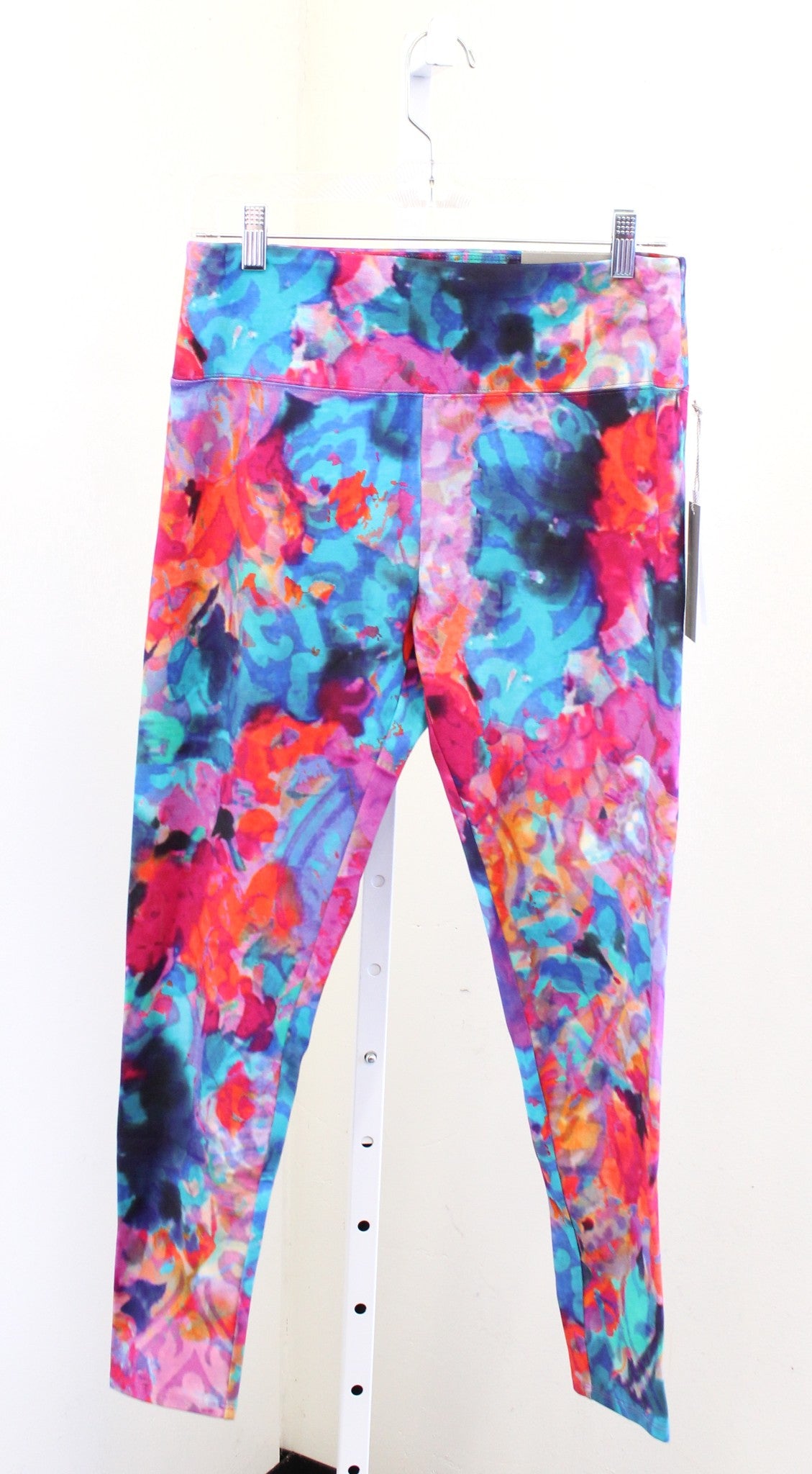 NWT Soft Surroundings Super Slim Botanical Leggings Sz M Colorful Rainbow Print
