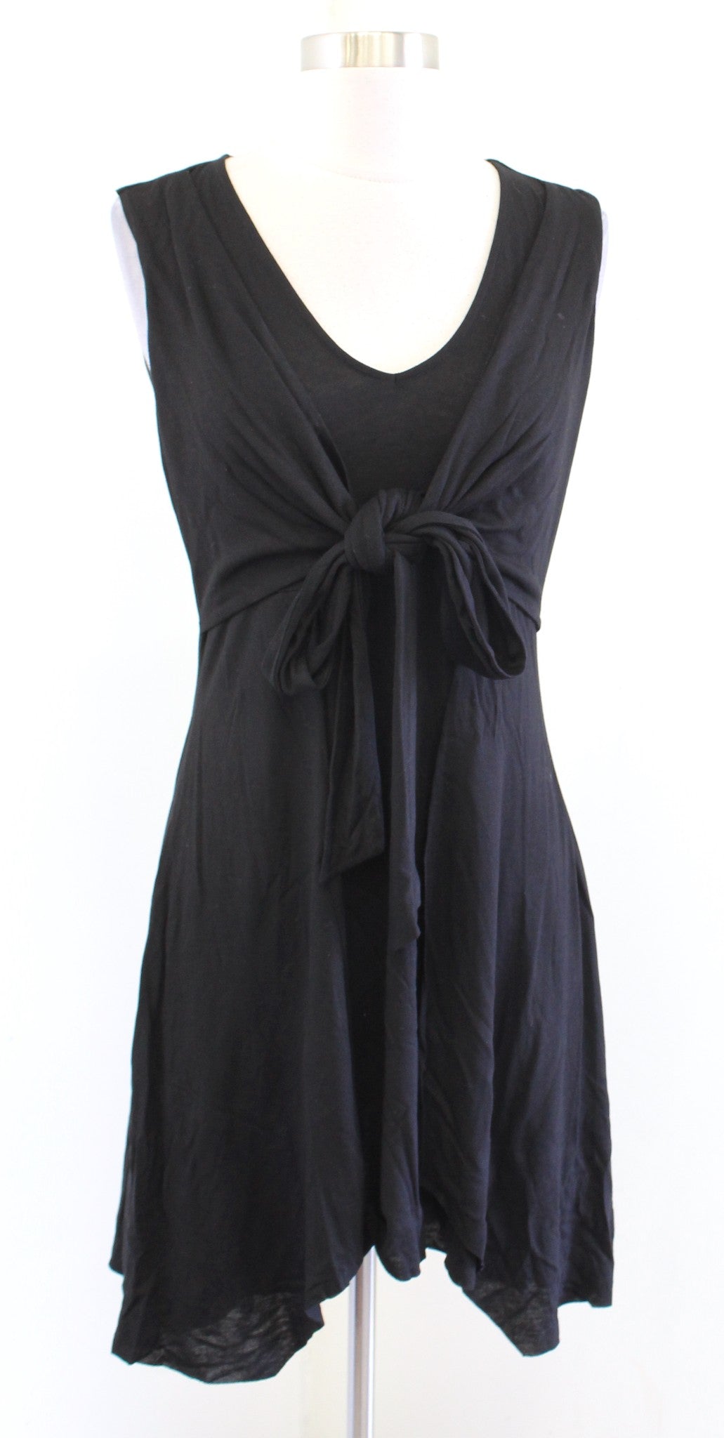 NWT All Saints Black Tie Front Jayda Jersey Mini Dress Size XS Casual Summer