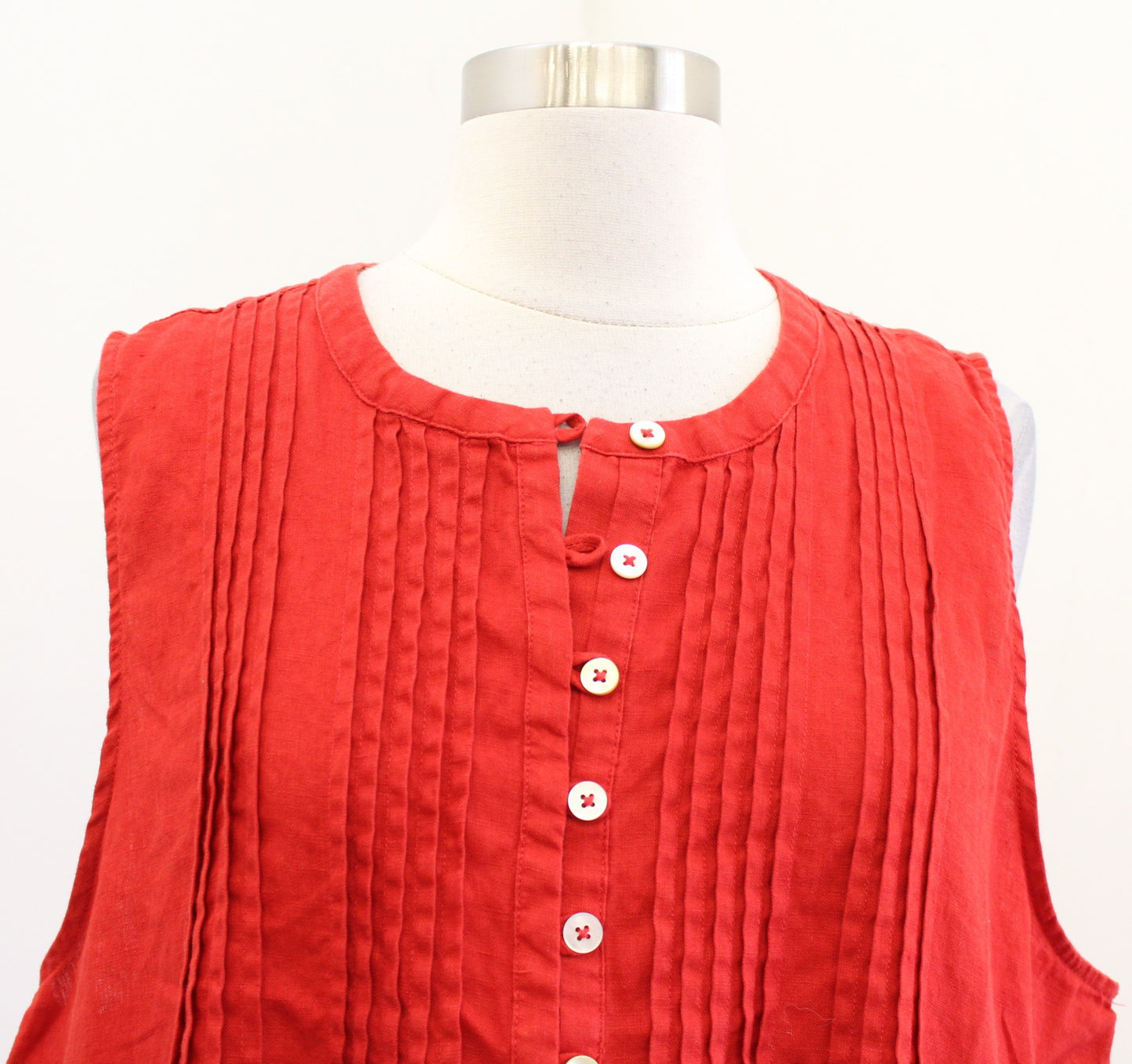 Quince Womens 100% European Linen Sleeveless Swing Shift Dress in Chile Size XL