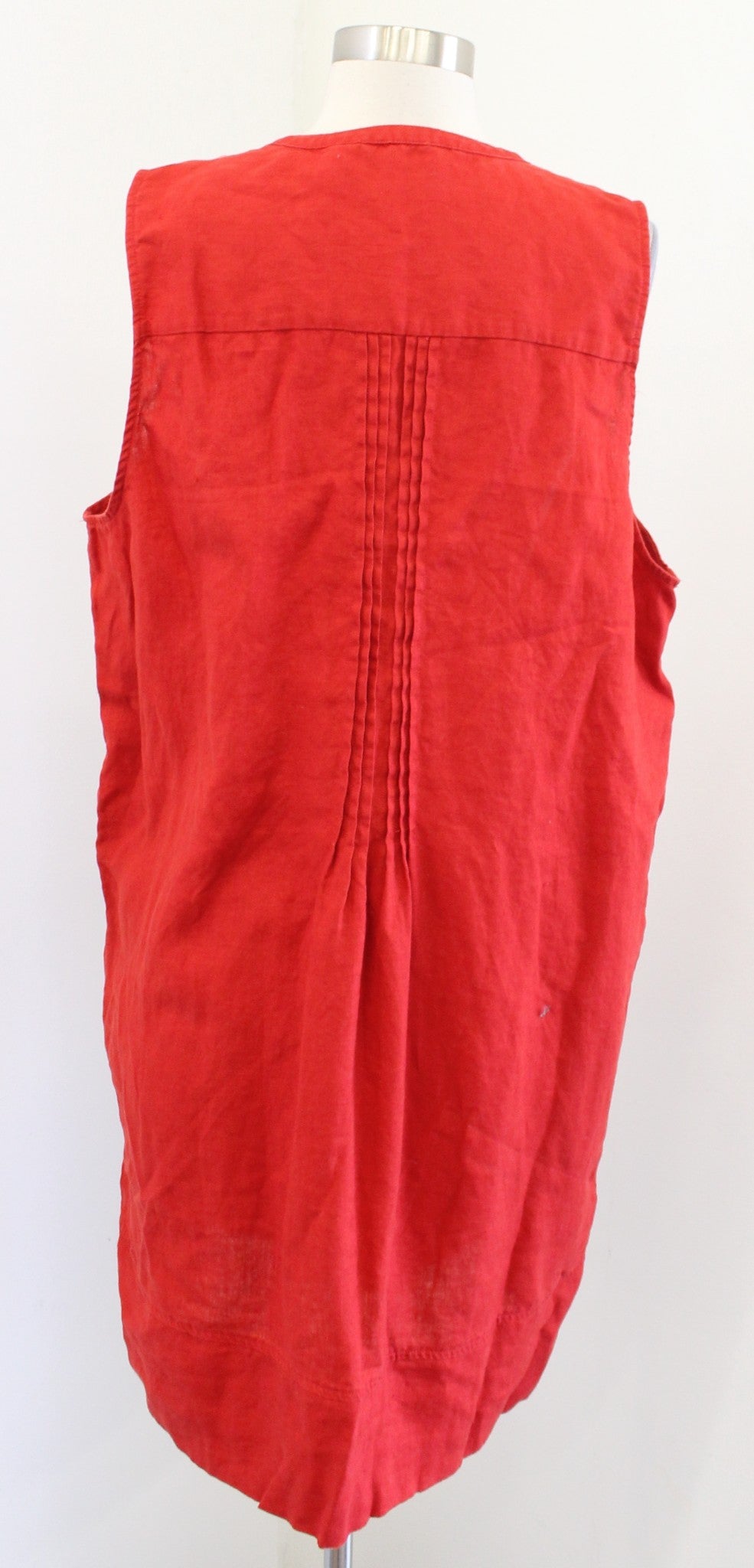 Quince Womens 100% European Linen Sleeveless Swing Shift Dress in Chile Size XL