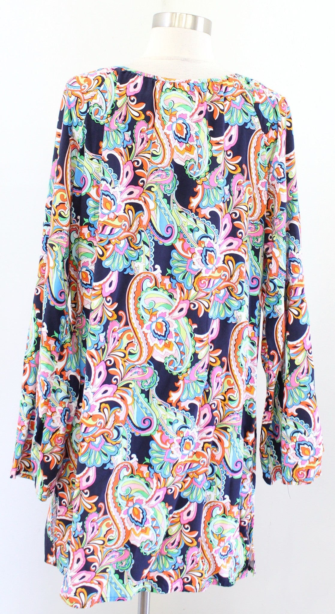 Tommy Bahama Navy Blue Colorful Paisley Print Mini Dress Swim Cover Up Size M