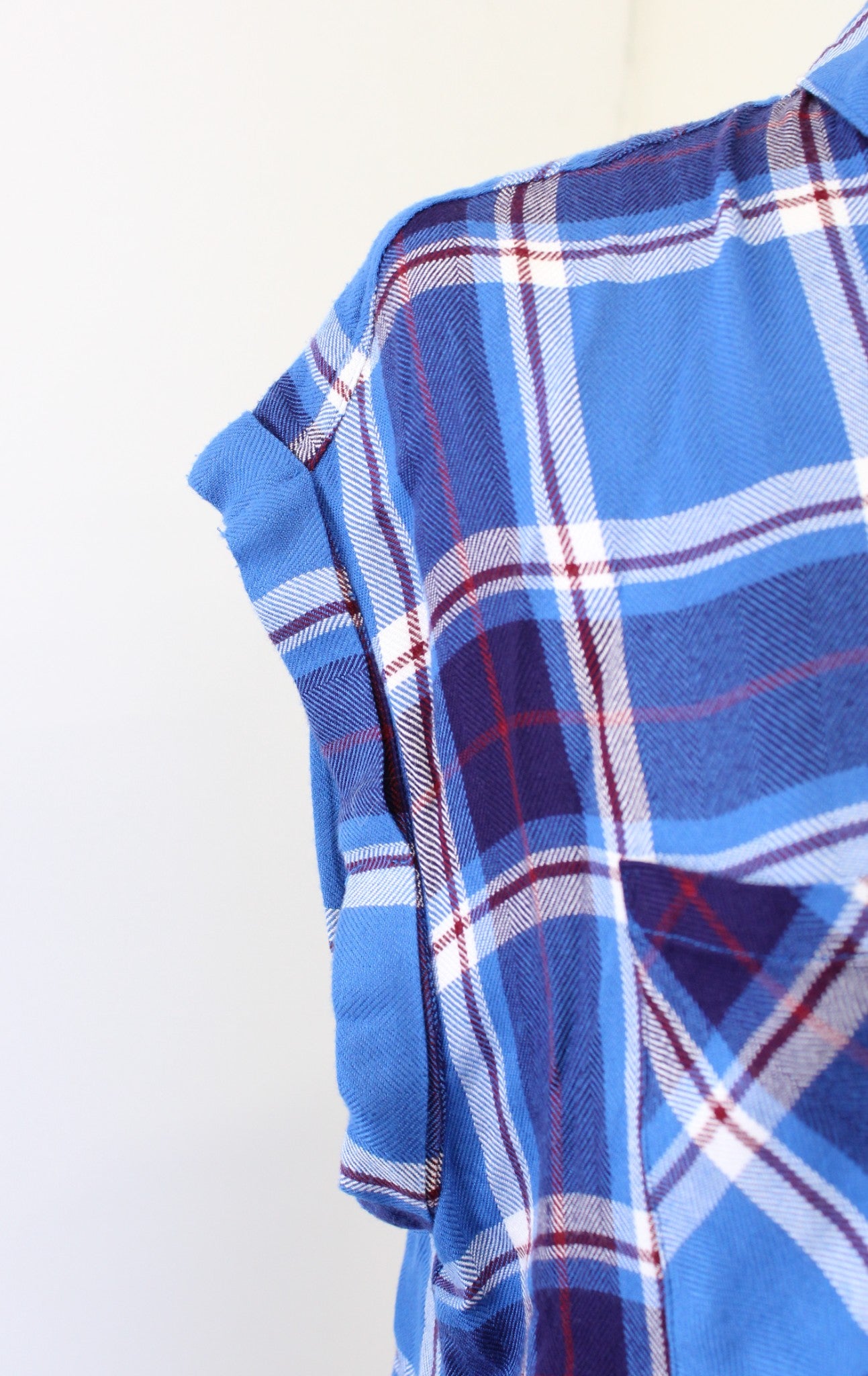 Rails Womens Britt Blue Plaid Short Sleeve Button Front Shirt Blouse Size S