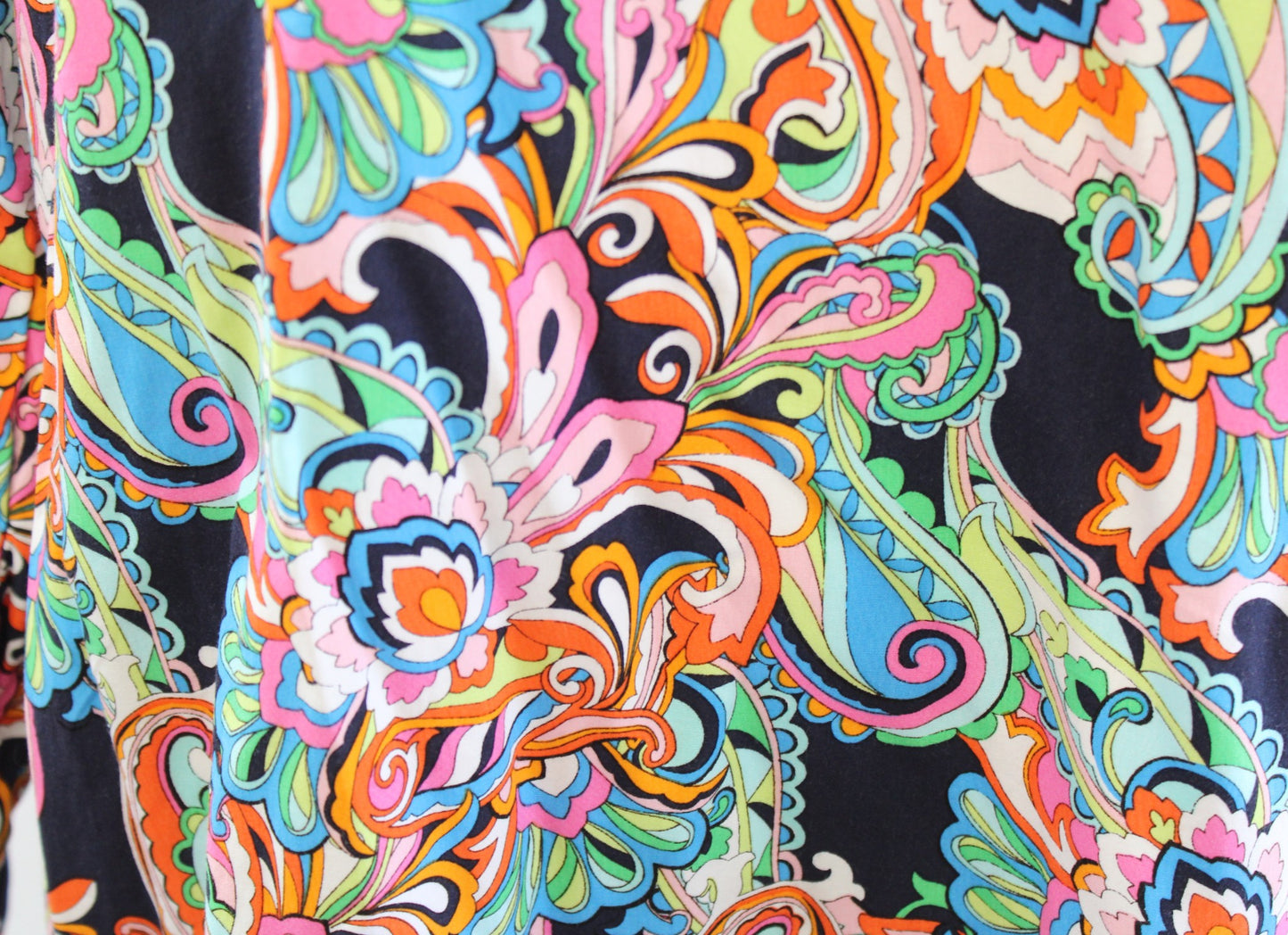 Tommy Bahama Navy Blue Colorful Paisley Print Mini Dress Swim Cover Up Size M