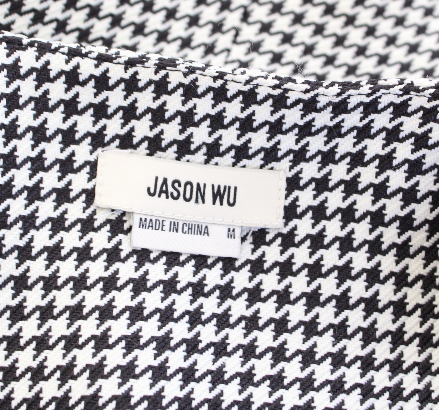 Jason Wu Black White Houndstooth Wrap Front Blazer Style Dress Size M V Neck
