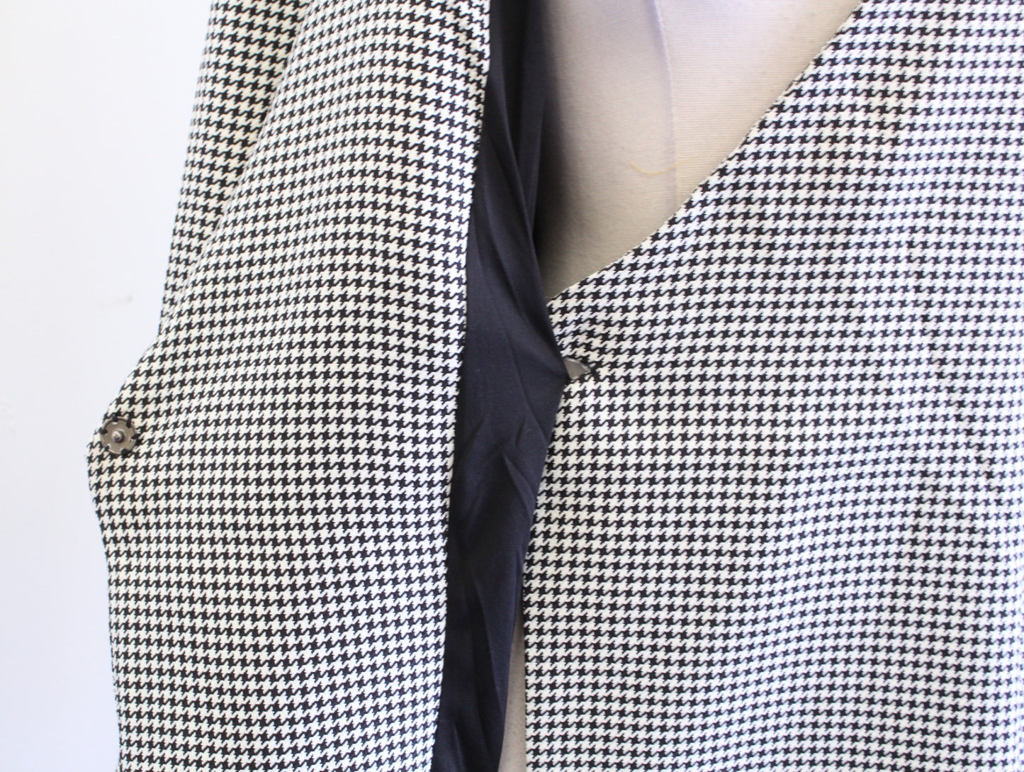 Jason Wu Black White Houndstooth Wrap Front Blazer Style Dress Size M V Neck