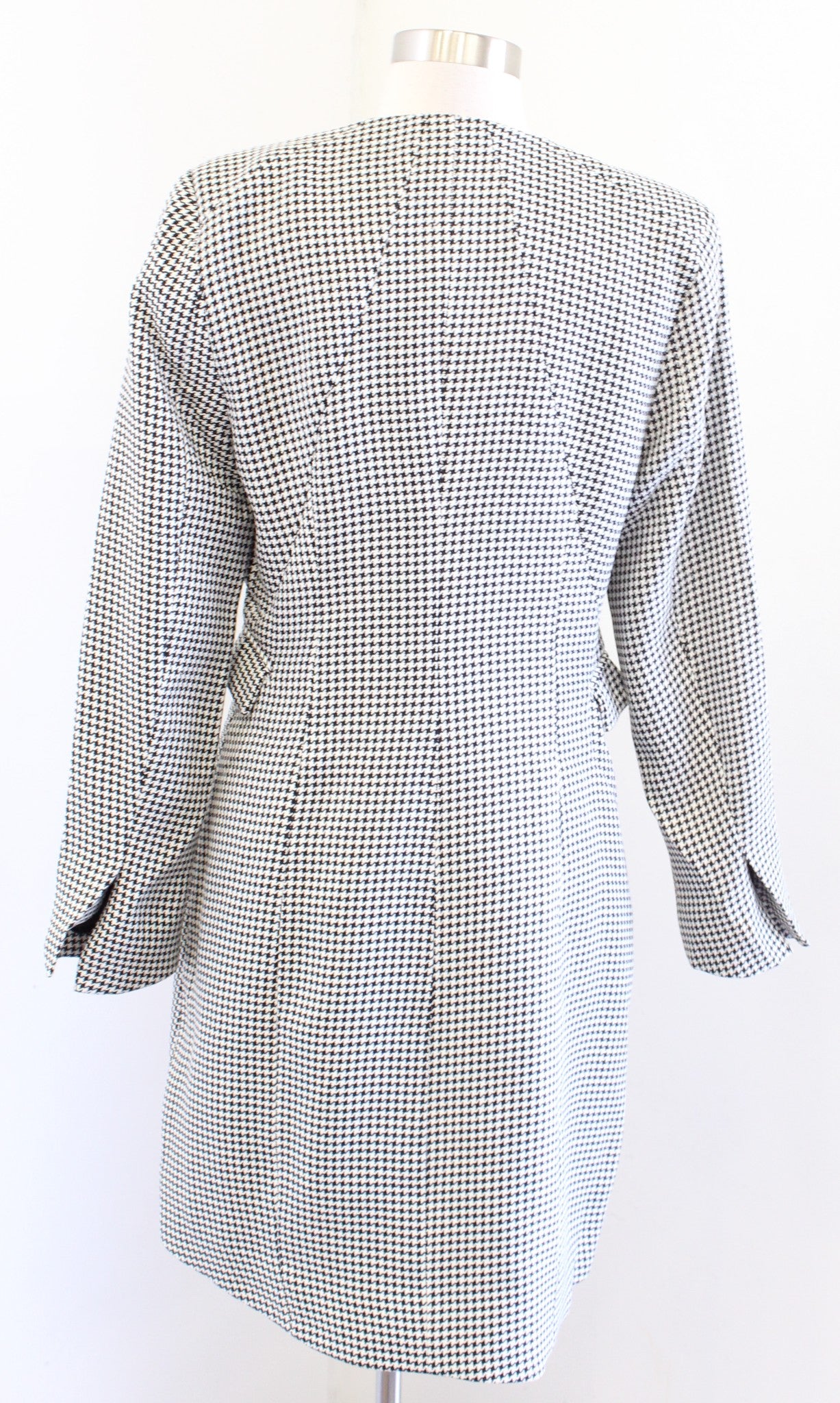 Jason Wu Black White Houndstooth Wrap Front Blazer Style Dress Size M V Neck