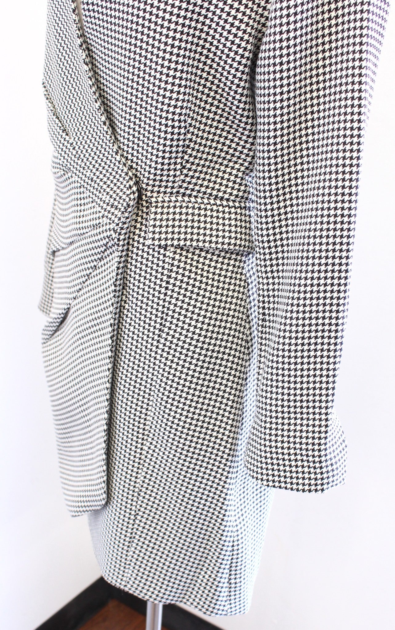Jason Wu Black White Houndstooth Wrap Front Blazer Style Dress Size M V Neck