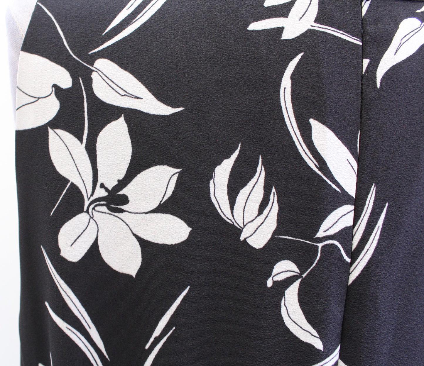 Banana Republic Black White Floral Asymmetrical Handkerchief Hem Midi Dress 12