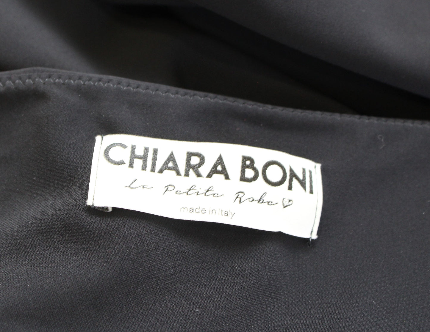 Chiara Boni La Petite Robe Solid Black Sweetheart Neckline Sheath Dress Size 52