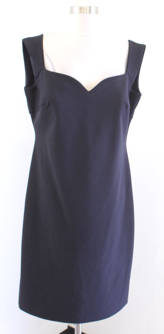 Chiara Boni La Petite Robe Solid Black Sweetheart Neckline Sheath Dress Size 52