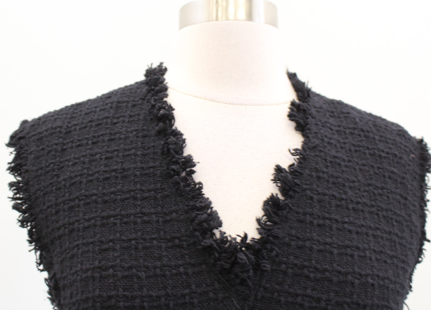 Rebecca Taylor Womens Black Fringe Tweed Fit and Flare A Line Dress Size 2