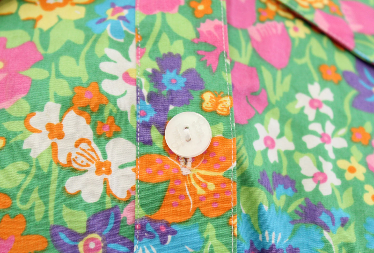 Vtg Lilly Pulitzer Green Colorful Floral Print Retro Collared Dress Size 6