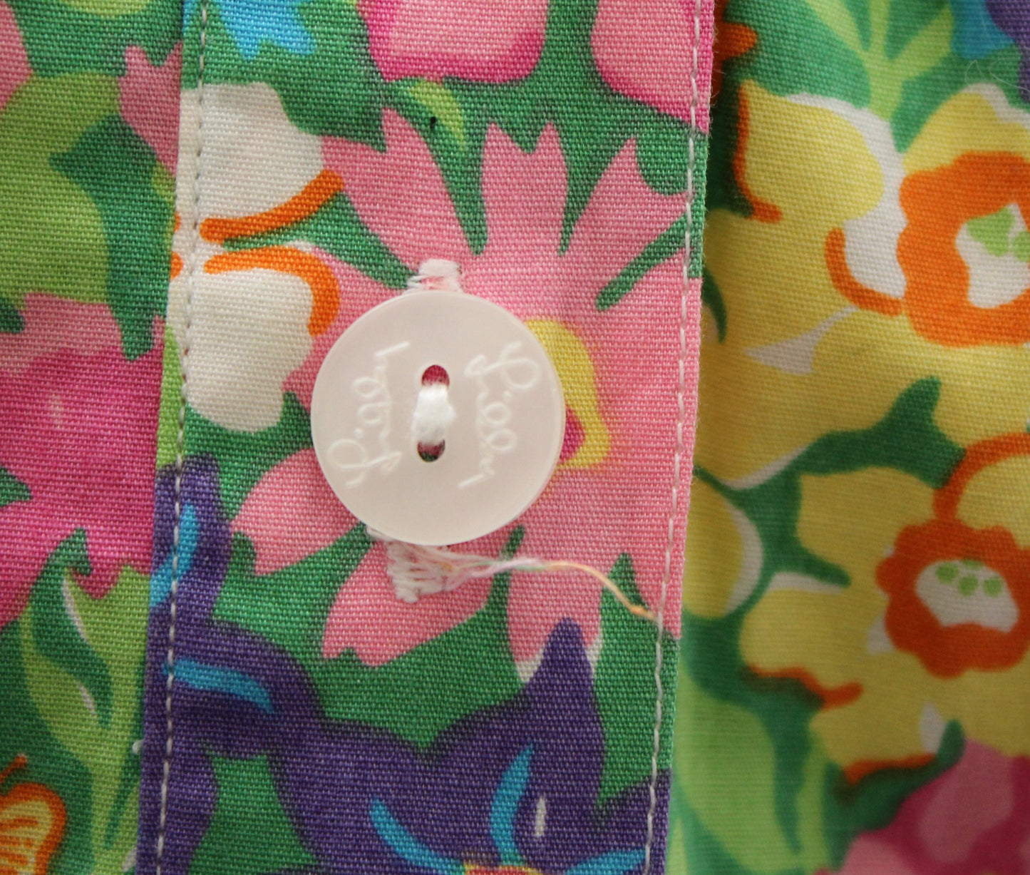 Vtg Lilly Pulitzer Green Colorful Floral Print Retro Collared Dress Size 6