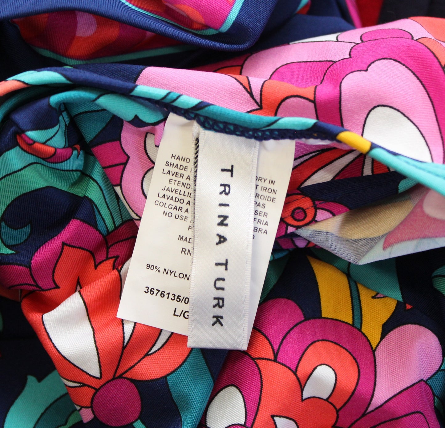 Trina Turk Swim India Garden Floral Swimsuit Cover Up Mini Dress Size L Beach