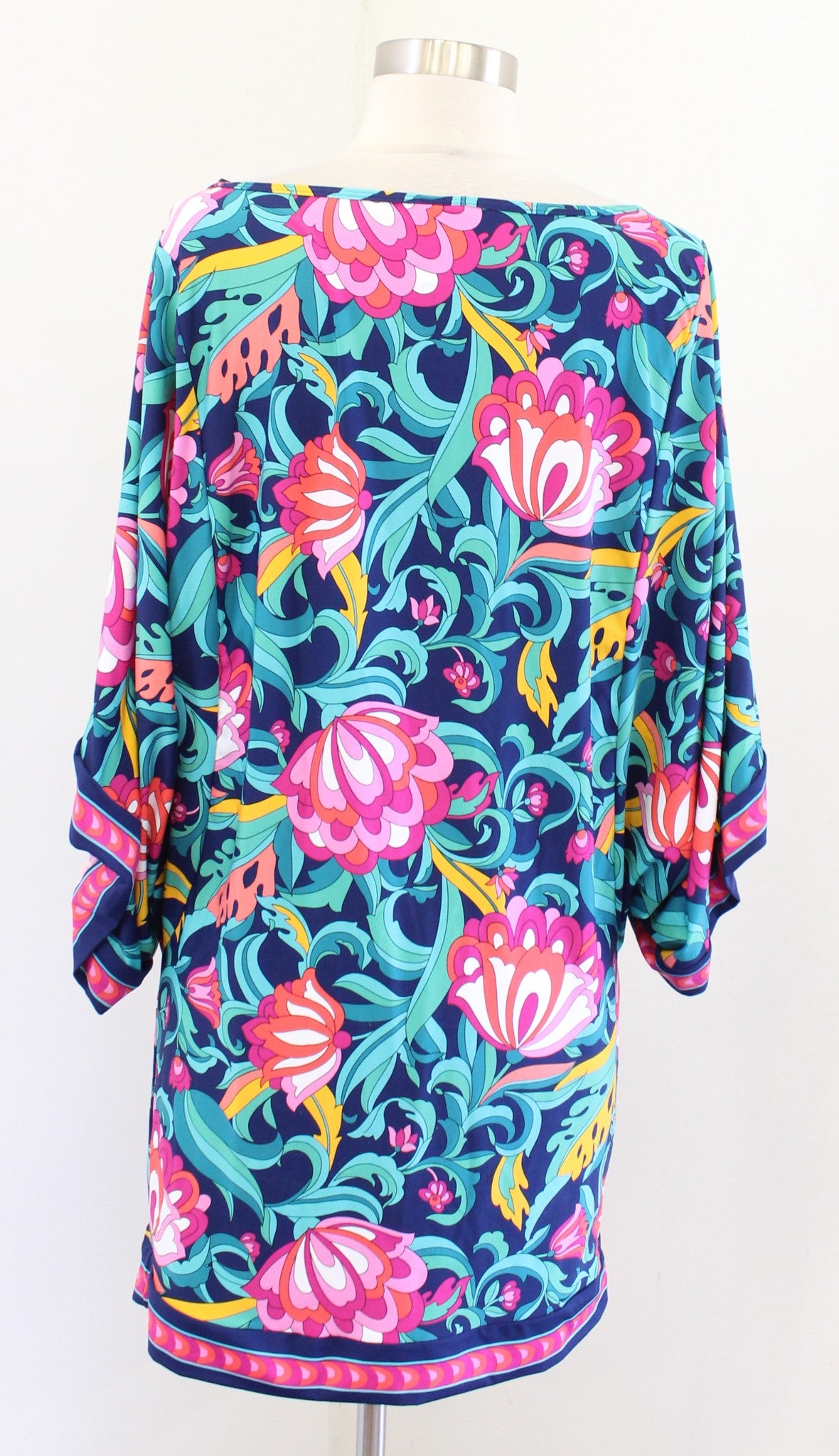 Trina Turk Swim India Garden Floral Swimsuit Cover Up Mini Dress Size L Beach