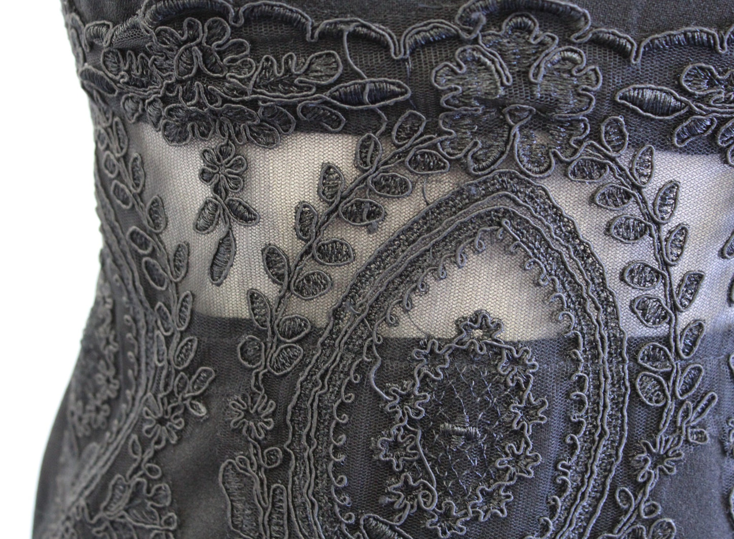 NWT Lulus Black Embroidered Mesh Lace Cutout Bodycon Cocktail Party Dress Size S