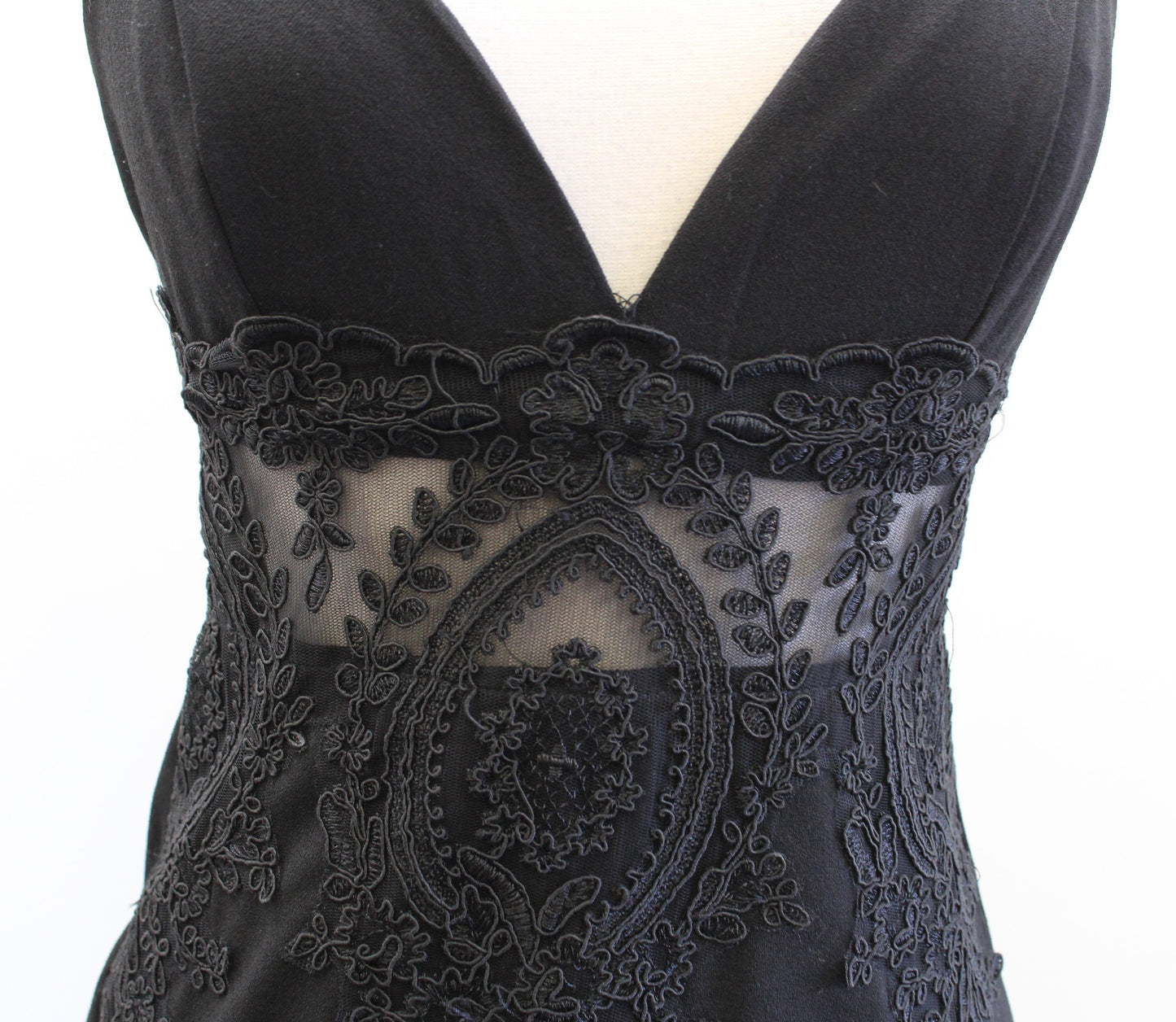 NWT Lulus Black Embroidered Mesh Lace Cutout Bodycon Cocktail Party Dress Size S