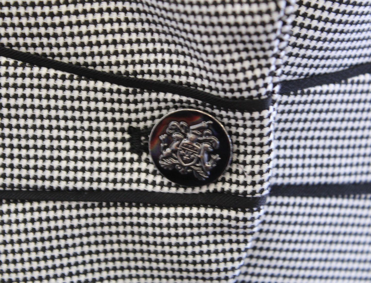 White House Black Market Micro Houndstooth Print Blazer Jacket 4 Single Button