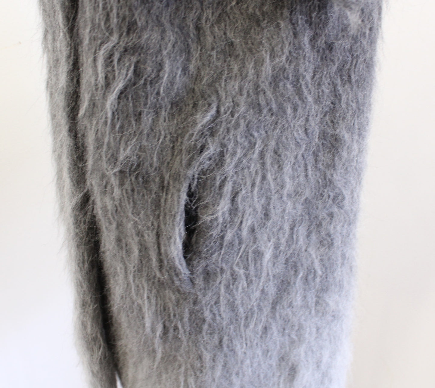 Calvin Klein Black Gray Ombre Fuzzy Mohair Wool Alpaca Jacket Coat Coatigan Sz S