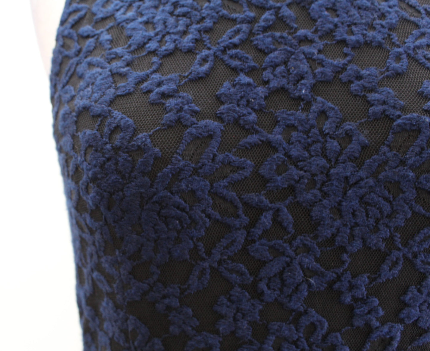 NWT Alice and Olivia Roxie Blue Black Floral Lace Maxi Dress Gown Size 6 Evening